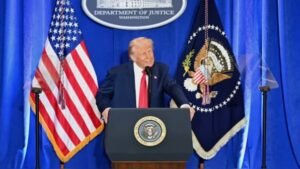 ‘Cases against me were ‘bulls**t’: Trump laments about his legal battles in rare Justice Dept speech